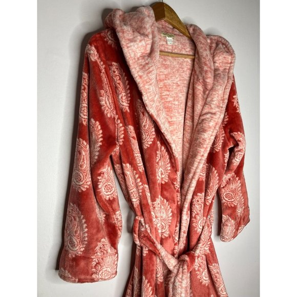 World Market Plush Bathrobe Women's O/S One Size Paisley - Picture 2 of 7
